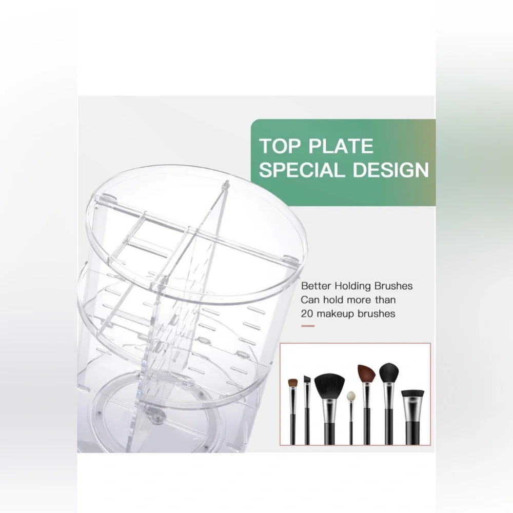 360RotatingMakeup💄OrganizerDIY AdjustableSpinning,FoldableMakeupStorageDisplay